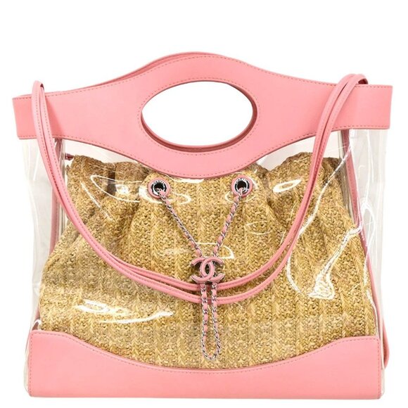 Chanel Pink Clear Vinyl Shoulder Bag - Picture 1 of 16